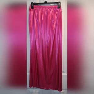 Satin Slip Skirt Hot Pink Fuchsia Medium Large